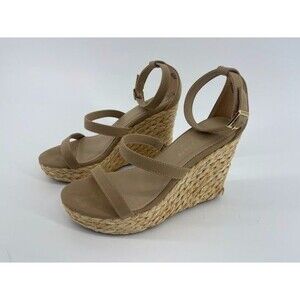 Altar'd State Womens Size 8 Becka Sandal Wedge Tan Strappy